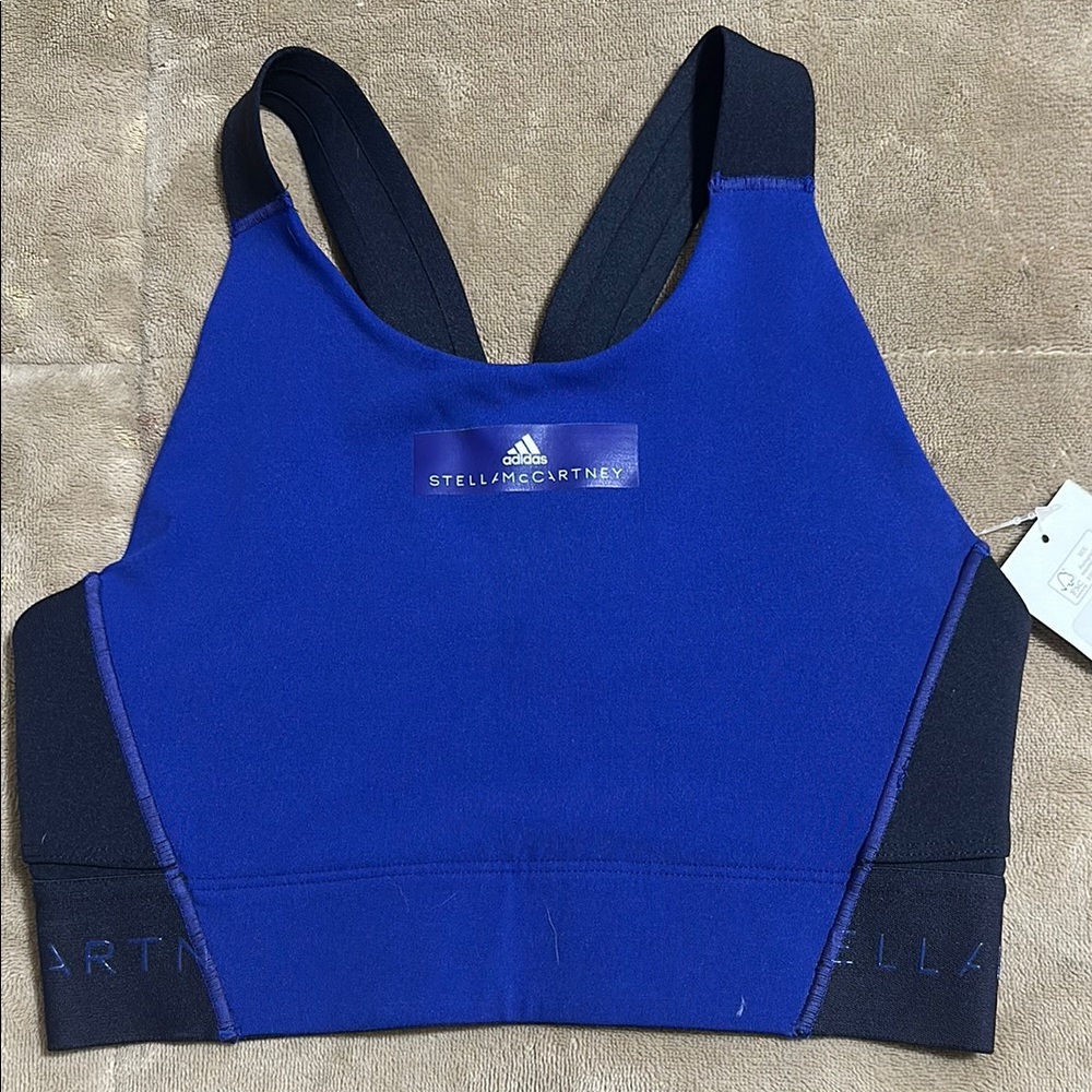 Adidas by Stella McCartney Women's Black and Blue Sports Bra